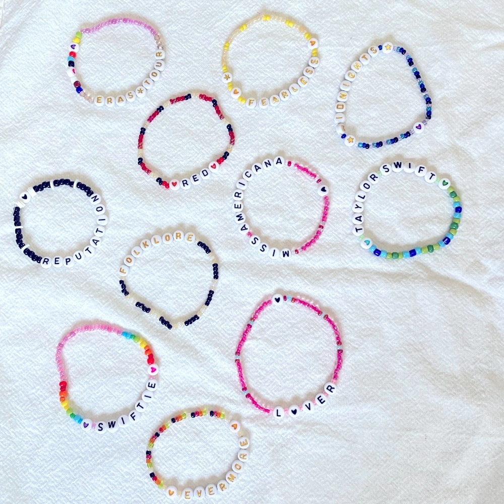 Eras tour friendship bracelets Taylor swift handmade Set of 11